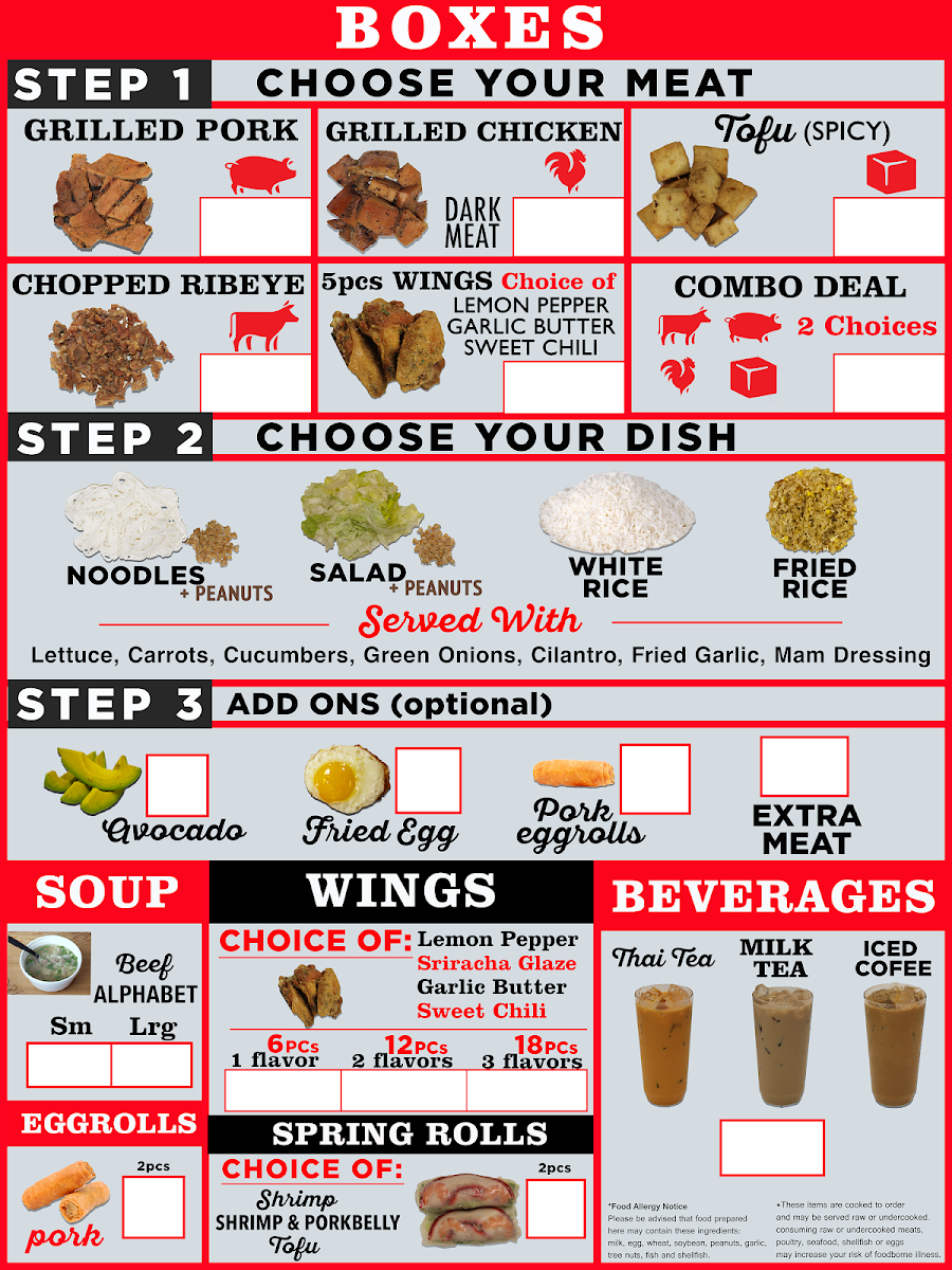 Roostar Menu - Image 1